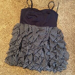 Navy and White Striped Dress